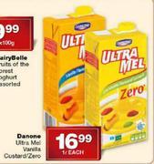 Danone Ultra Mel Vanilla Custard/Zero-1l Each