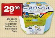Blossom Canola Margarine/Lite Medium Fat Spread-1kg