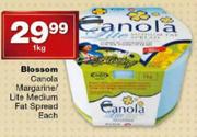 Blossom Canola Margarine/Lite Medium Fat Spread-1Kg Each