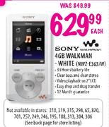 Sony 4GB Walkman White (NWZ-E363/W)