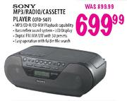 Sony MP3/Radio/Cassette Player (CFD-S07)