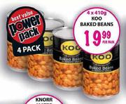 Koo Baked Beans-4 x 410gm Per Pack