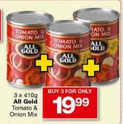 All Gold Tomato & Onion Mix-3x410g