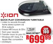 Ion Quick Play Conversion Turntable 