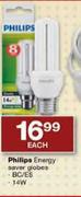 Philips Energy Saver Globes 14W-Each 