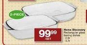 Home Discovery Rectangular Glass Baking Dishes-2 Piece Per Set