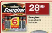 Energizer Max Alkaline Batteries-6's