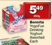Bonnita Yogofun Drinking Yoghurt Assorted-350g