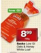 Sasko Low GI Oats & Honey White Loaf-700g