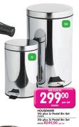 Houseware Pedal Bin Set-30l Plus 3l
