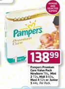 Pampers Premium Care Value Pack Maxi 4-52's Or Junior 5-44's-Per Pack