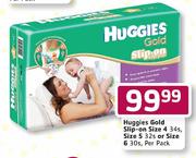 Huggies Gold Slip-On Size 4-34's, Size 5-32's Or Size 6-30's-Per Pack