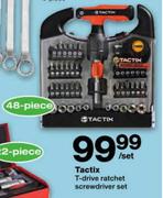Tactix T-Driver Ratchet Screwdriver Set-48 Piece Per Set