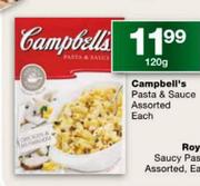 Campbell's Pasta & Sauce Assorted Each-120g