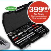 Pro Tools Chrome Vanadium CR-V Socket Set-52 Piece