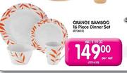 Orange Bamboo 16 Piece Dinner Set Per Set 