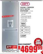 Defy Metallic Finish Fridge/Freezer With Water Dispenser-360ltr