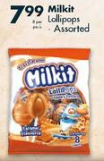 Milkit Lollipops Assorted-8 Per Pack