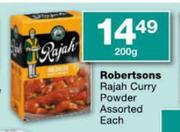 Robertsons Rajah Curry Powder-200gm Each