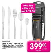 Russell Hobbs Seville Cutlery Set-30 Piece Plus Wilshire Staysharp Paring Knife