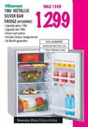 Hisense Metallic Silver Bar Fridge-100l