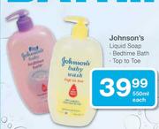 Johnson's Liquid Soap (Top To Toe)-550ml Each