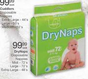 DryNaps Disposable Nappies (Large)-72's Per Pack