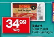 Eskort Gold Medal Pork Sausages-750g