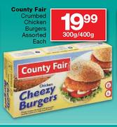County Fair Crumbed Chicken Burgers Assorted-300g/400g Each