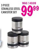 3 Piece Stainless Steel Canister Set