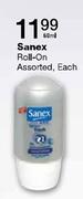 Sanex Roll-On Assorted-60ml Each