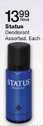 Status Deodrant Assorted-150ml Each