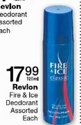 Revlon Fire & Ice Deodrant Assorted-120ml Each