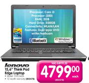 Lenovo 15.6" Think Pad Edge Laptop (NVLG4ZA)