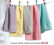 5 Pack 100% Cotton Tea Towels