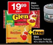 Glen Tagless Teabags-200's + Free Glen Rooibos Teabags 40's