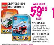 Lego Creator 3 In 1 Mini Vehicles(Fire Rescue)