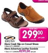 Bronx Mens Creek Slip-on Casual Shoes (Sizes: 6-11)-per pair