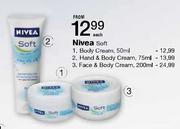 Nivea Soft Face & Body Cream - 200ml Each