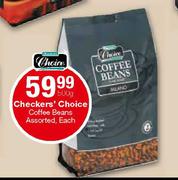 Checkers,Choice Coffee Beans Assorted-500g Each