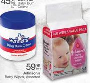 Johnson's Baby Wipes - 240's