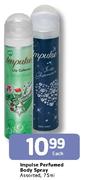 Impulse Perfumed Body Spray Assorted-75ml Each