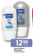 Sanex Roll-on Deodrant Assorted-50ml Each 
