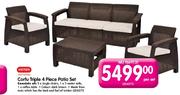 Keter Corfu Triple 4 Piece Patio Set-Per Set