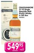 Cragganmore 12 YO Single Speyside Malt Scotch Whisky In Gift Box-750ml