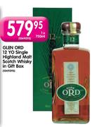 Glen ORD 12 YO Single Highland Malt Scotch Whisky In Gift Box-750ml