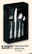 Embossed Flat Cutlery Set-16 Piece 
