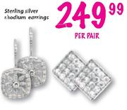 Sterling Silver Kiodium Earrings-Per Pair