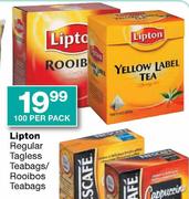 Lipton Regular Tagless Teabags/Rooibos Teabags-100's Per Pack