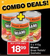 Miami Braai Relish/Seshebo-3x410g